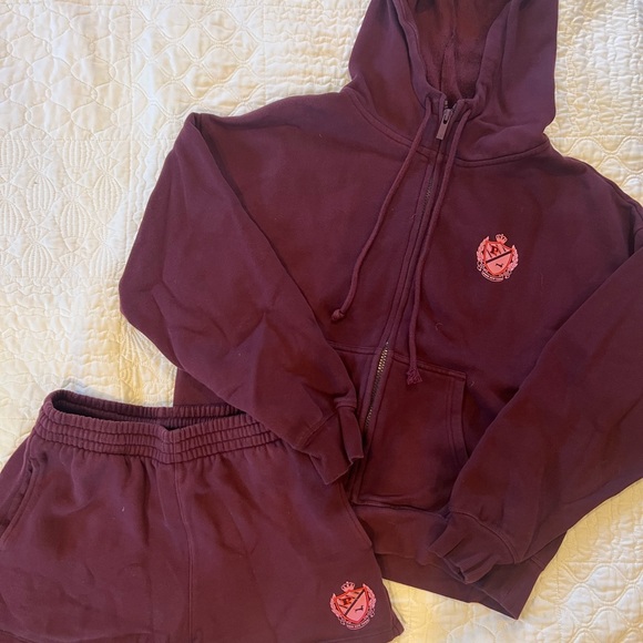 PINK Campis Hoodie and Shorts Set • XS - Picture 1 of 3
